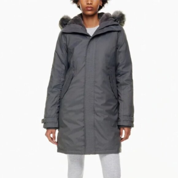 TNA The Summit Parka Arctic Twill mid-length goose down parka jacket MEDIUM - Picture 1 of 16